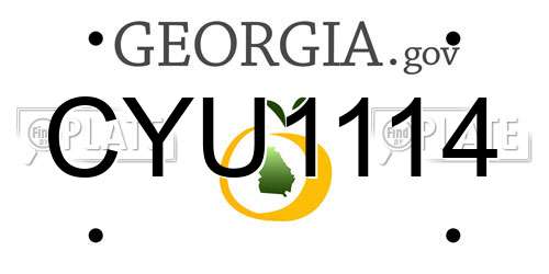CYU1114 Georgia License Plate