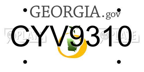 CYV9310 Georgia License Plate