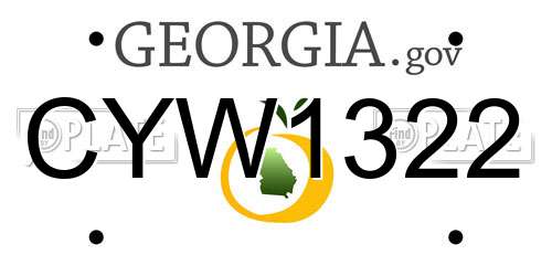 CYW1322 Georgia License Plate