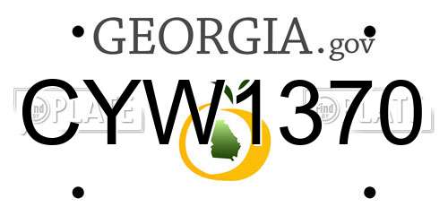 CYW1370 Georgia License Plate