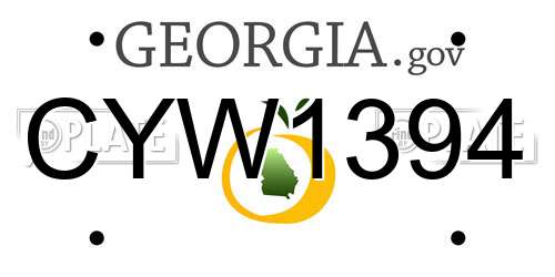 CYW1394 Georgia License Plate