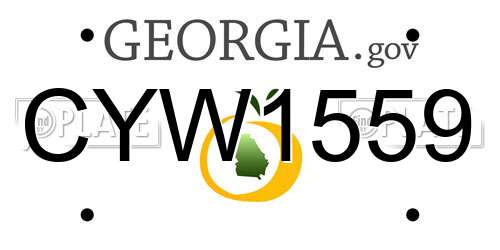 CYW1559 Georgia License Plate