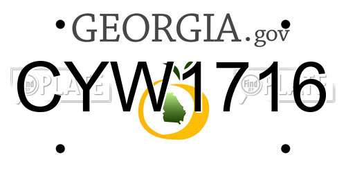 CYW1716 Georgia License Plate