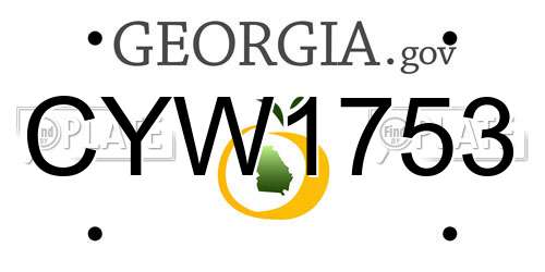 CYW1753 Georgia License Plate
