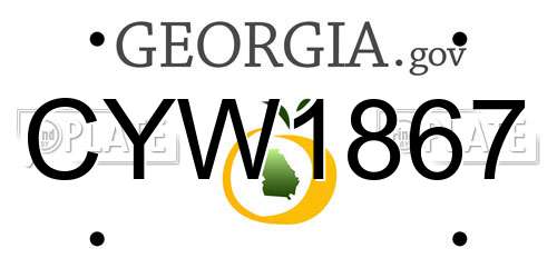 CYW1867 Georgia License Plate