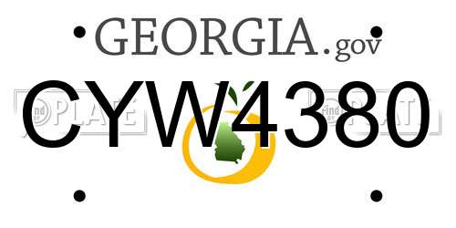 CYW4380 Georgia License Plate
