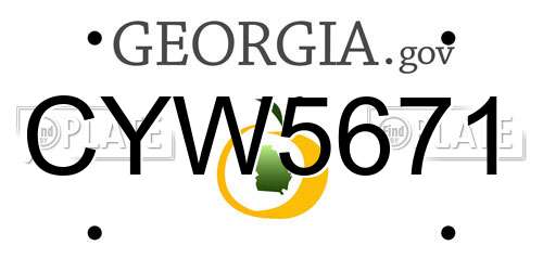 CYW5671 Georgia License Plate
