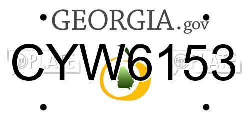 CYW6153 Georgia License Plate