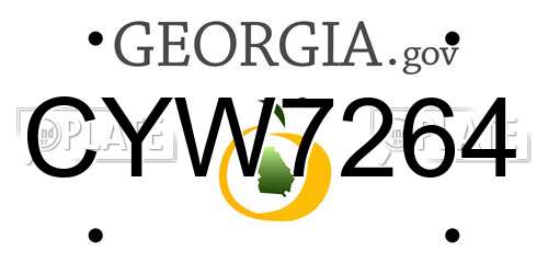 CYW7264 Georgia License Plate