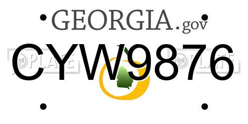 CYW9876 Georgia License Plate