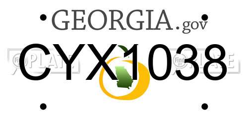 CYX1038 Georgia License Plate
