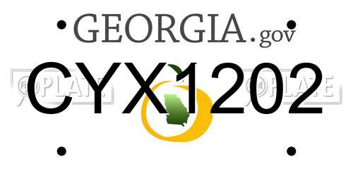 CYX1202 Georgia License Plate