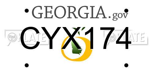 CYX174 Georgia License Plate