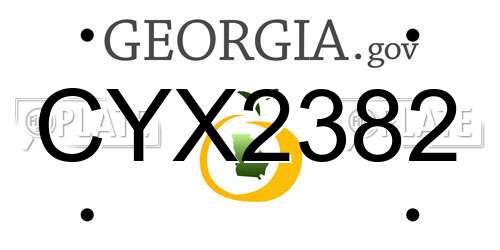 CYX2382 Georgia License Plate
