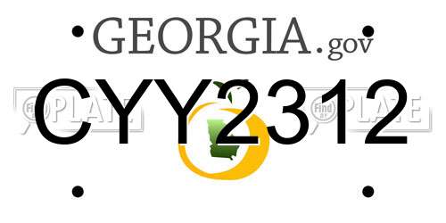 CYY2312 Georgia License Plate