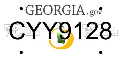 CYY9128 Georgia License Plate