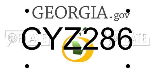 CYZ286 Georgia License Plate