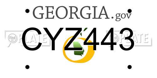 CYZ443 Georgia License Plate