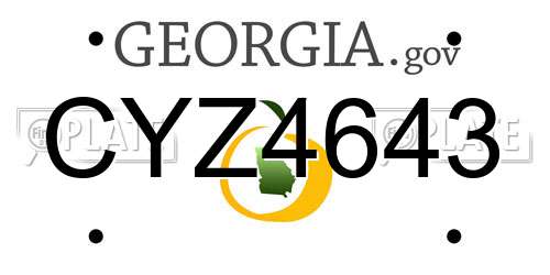 CYZ4643 Georgia License Plate