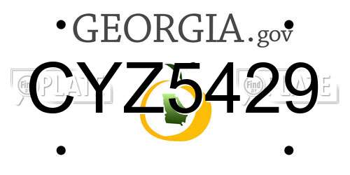 CYZ5429 Georgia License Plate