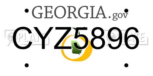 CYZ5896 Georgia License Plate