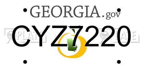 CYZ7220 Georgia License Plate