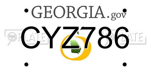 CYZ786 Georgia License Plate