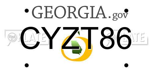 CYZT86 Georgia License Plate