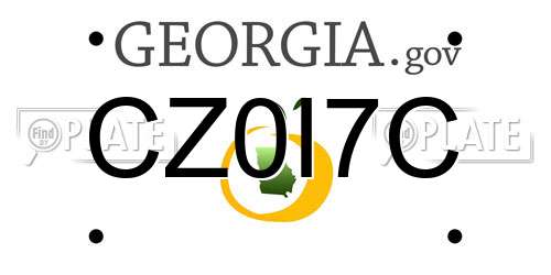 CZ0I7C Georgia License Plate