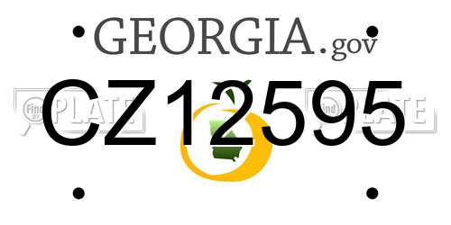 CZ12595 Georgia License Plate