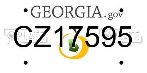 CZ17595 Georgia License Plate