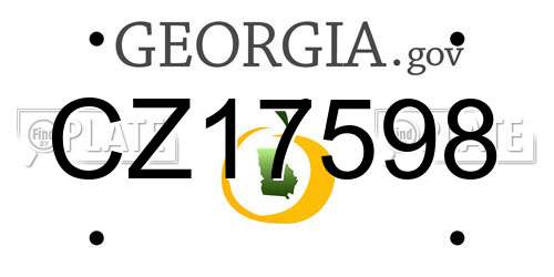 CZ17598 Georgia License Plate