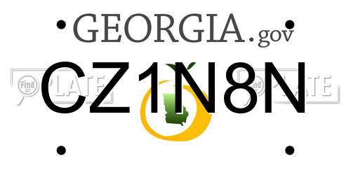 CZ1N8N Georgia License Plate