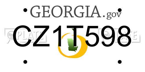 CZ1T598 Georgia License Plate