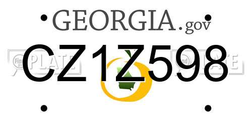 CZ1Z598 Georgia License Plate