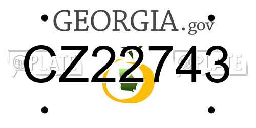 CZ22743 Georgia License Plate
