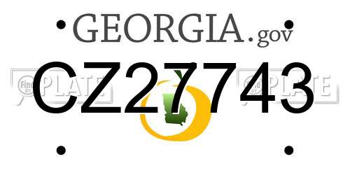 CZ27743 Georgia License Plate