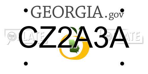 CZ2A3A Georgia License Plate