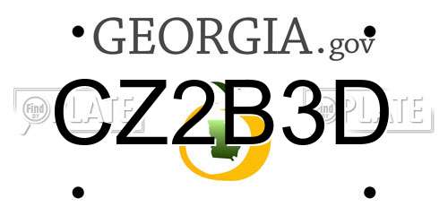 CZ2B3D Georgia License Plate