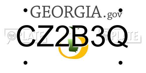 CZ2B3Q Georgia License Plate