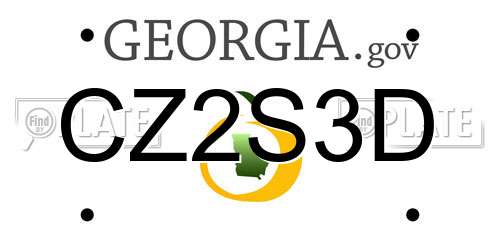 CZ2S3D Georgia License Plate