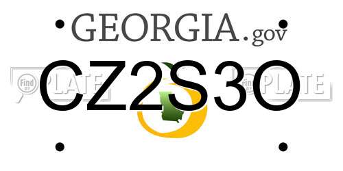 CZ2S3O Georgia License Plate