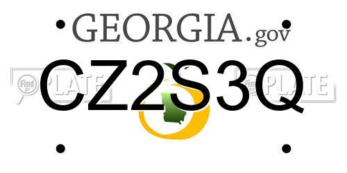 CZ2S3Q Georgia License Plate