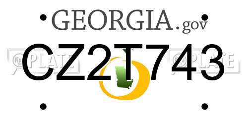 CZ2T743 Georgia License Plate