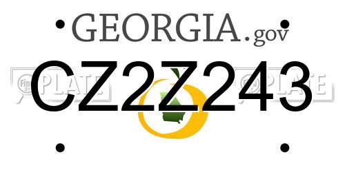 CZ2Z243 Georgia License Plate