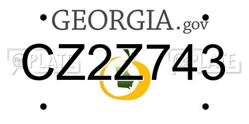 CZ2Z743 Georgia License Plate