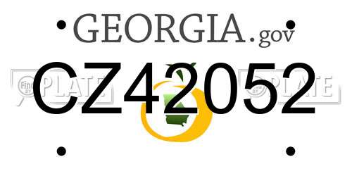 CZ42052 Georgia License Plate