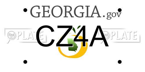 CZ4A Georgia License Plate