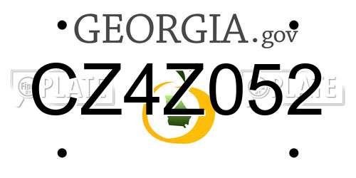 CZ4Z052 Georgia License Plate
