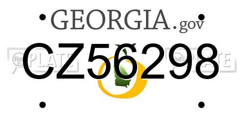 CZ56298 Georgia License Plate